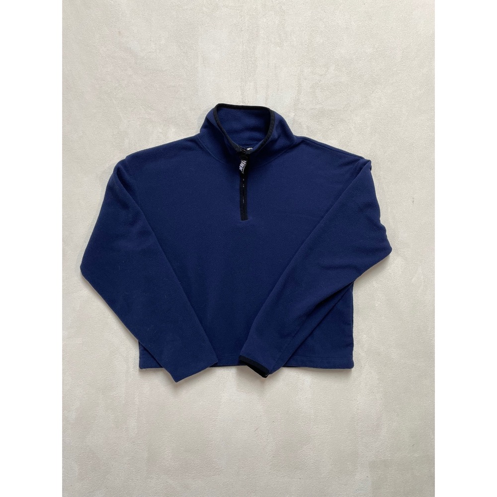 PINK Victoria's Secret Navy Blue Fleece Quarter Zip Pullover Sweatshirt Small